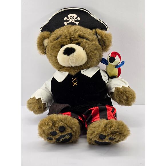 Vintage Bearemy Build A Bear Workshop Pirate Costume Retired w/ Parrot - Picture 1 of 6